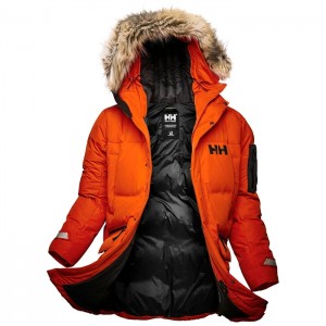 Férfi Helly Hansen Bouvet Parka Dzsekik Piros Narancssárga | KEJ-170458