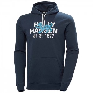 Férfi Helly Hansen Celebrationhooded Pulóverek Sötétkék | BCE-426589