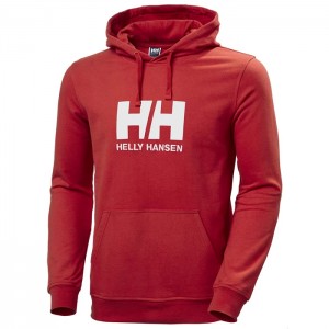 Férfi Helly Hansen Hh Logo Csuklyás Pulóverek Piros | LHK-598014