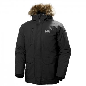 Férfi Helly Hansen Svalbard Parka Dzsekik Fekete | DUQ-913587