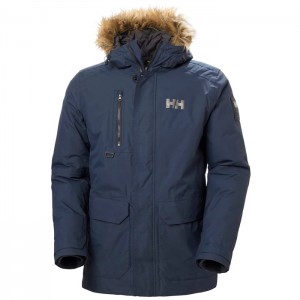 Férfi Helly Hansen Svalbard Parka Dzsekik Sötétkék | MHF-462309