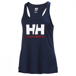 Női Helly Hansen W Hh Logo Singlet Póló Sötétkék | LHR-279013