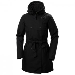 Női Helly Hansen W Welsey Ii Trench Insulated Esőkabátok Fekete | YSI-875019