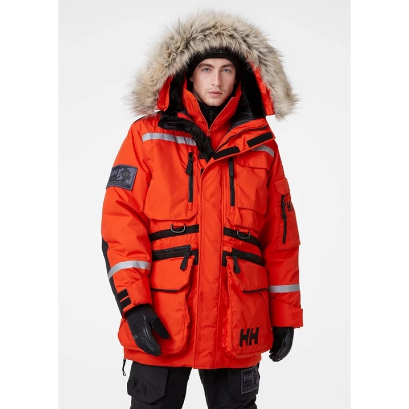 Férfi Helly Hansen Arctic Patrol Modular Téli Kabátok Piros Szürke | IKU-751490