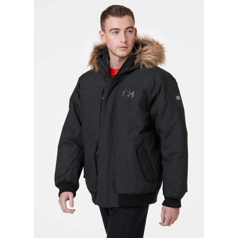 Férfi Helly Hansen Barents Bomber Téli Kabátok Fekete | NZT-412567