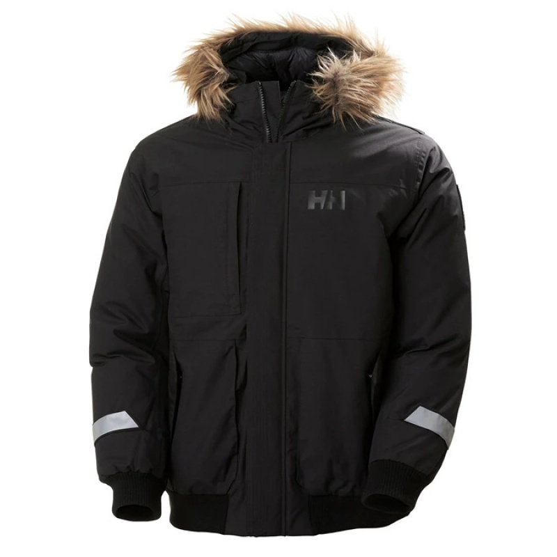 Férfi Helly Hansen Barents Bomber Téli Kabátok Fekete | NZT-412567