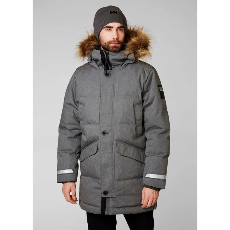 Férfi Helly Hansen Barents Parka Dzsekik Szürke | AGU-701859