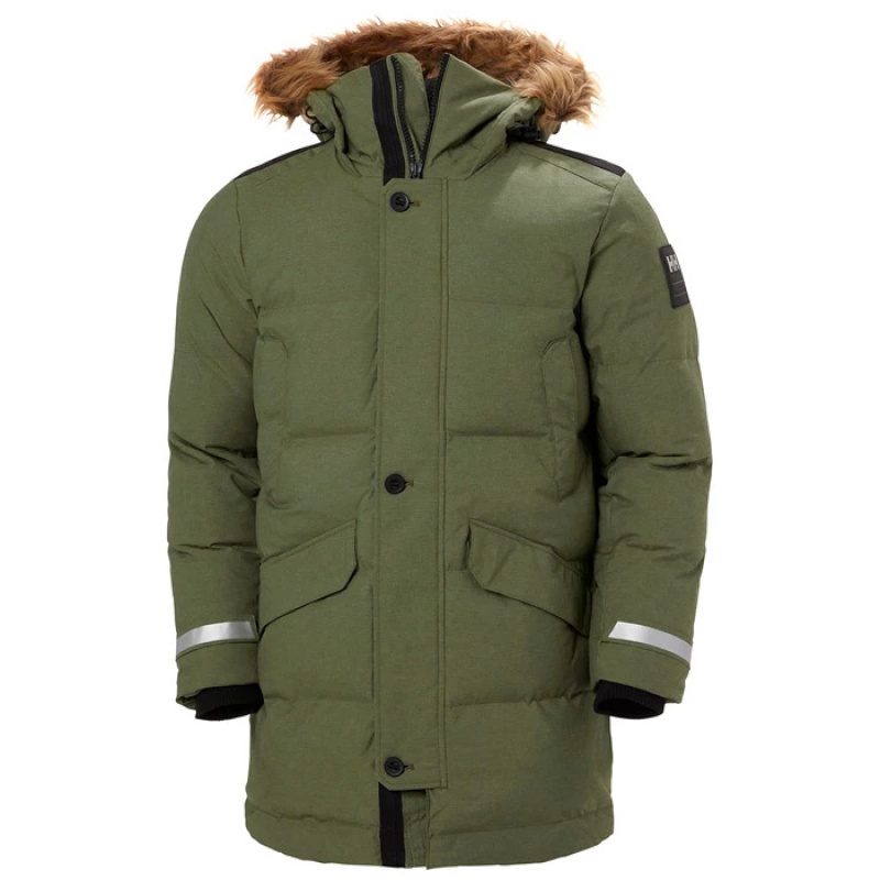 Férfi Helly Hansen Barents Parka Dzsekik Szürke Zöld | DCX-940861