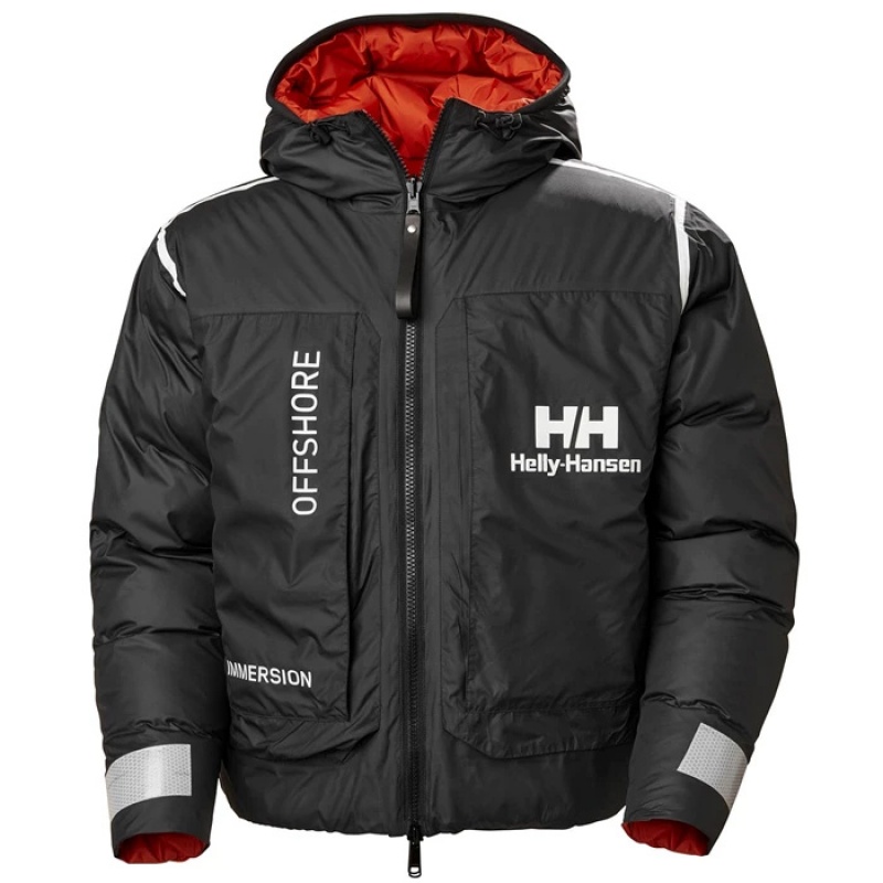 Férfi Helly Hansen Hh Arc Reversible Puffer Téli Kabátok Fekete | SLN-695203