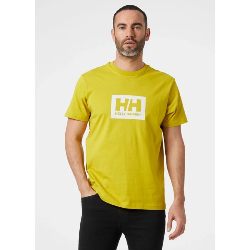 Férfi Helly Hansen Hh Box Póló Sárga | EUH-862407