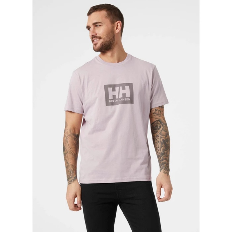 Férfi Helly Hansen Hh Box Póló Szürke Lila | CHG-138560