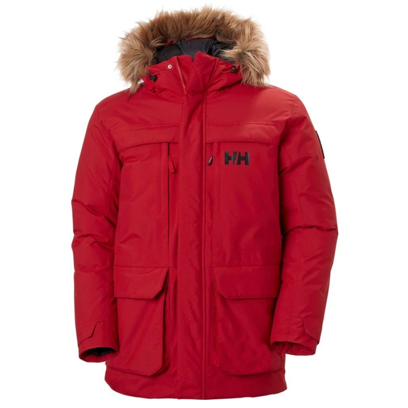 Férfi Helly Hansen Nordsjo Parka Dzsekik Piros | DJQ-607382