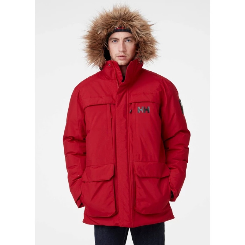 Férfi Helly Hansen Nordsjo Parka Dzsekik Piros | DJQ-607382