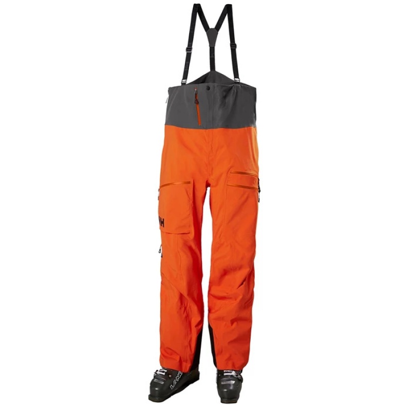 Férfi Helly Hansen Odin Mountain Infinity 3l Bib Vízálló Nadrág Narancssárga Piros | HFA-956021