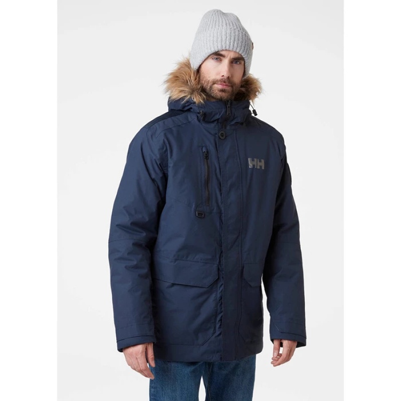 Férfi Helly Hansen Svalbard Téli Kabátok Sötétkék | UHO-468319