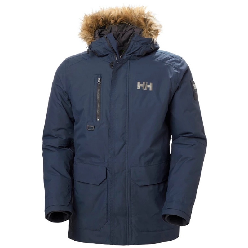 Férfi Helly Hansen Svalbard Téli Kabátok Sötétkék | UHO-468319