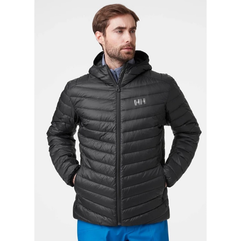 Férfi Helly Hansen Verglas Csuklyás Túradzsekik Fekete | YVK-659387