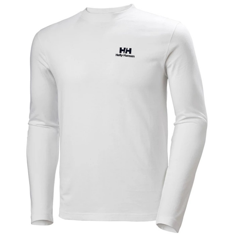 Férfi Helly Hansen Yu20 Ls Póló Fehér | CGS-654837