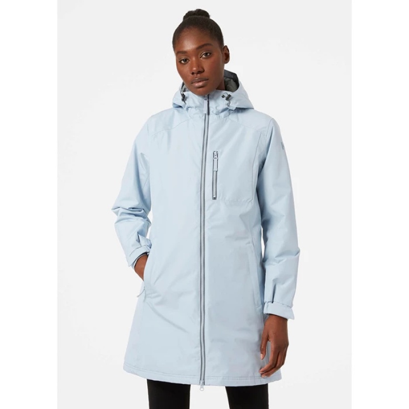 Női Helly Hansen W Long Belfast Téli Esőkabátok Szürke Kék | QEB-063852