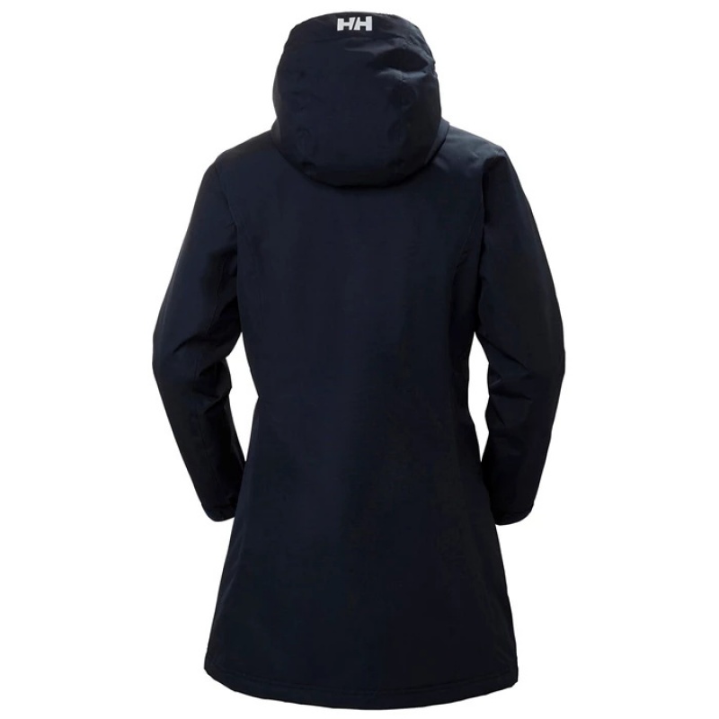 Női Helly Hansen W Long Belfast Téli Esőkabátok Sötétkék | YSB-354981