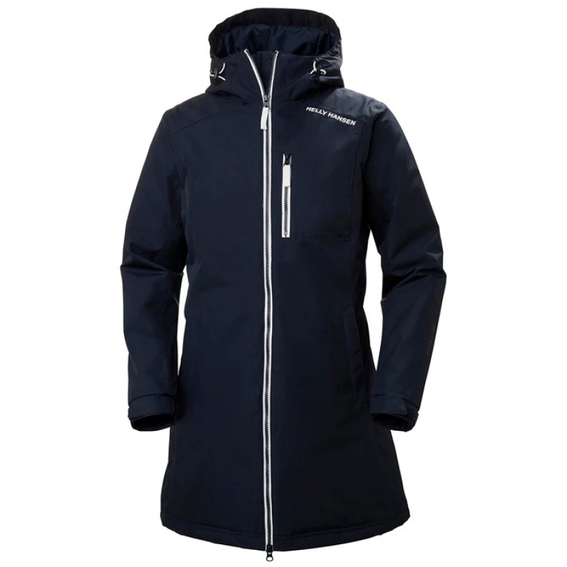 Női Helly Hansen W Long Belfast Téli Esőkabátok Sötétkék | YSB-354981