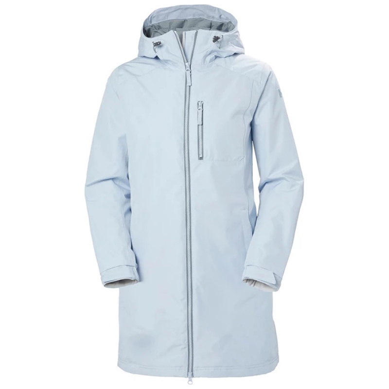 Női Helly Hansen W Long Belfast Téli Esőkabátok Szürke Kék | TLG-763502