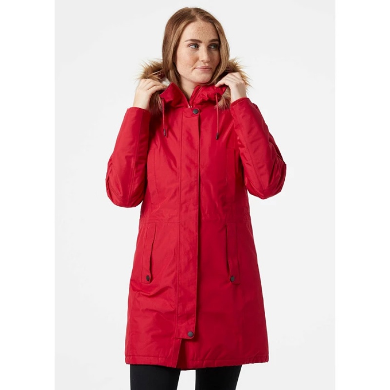 Női Helly Hansen W Mayen Parka Dzsekik Piros | DHY-397218