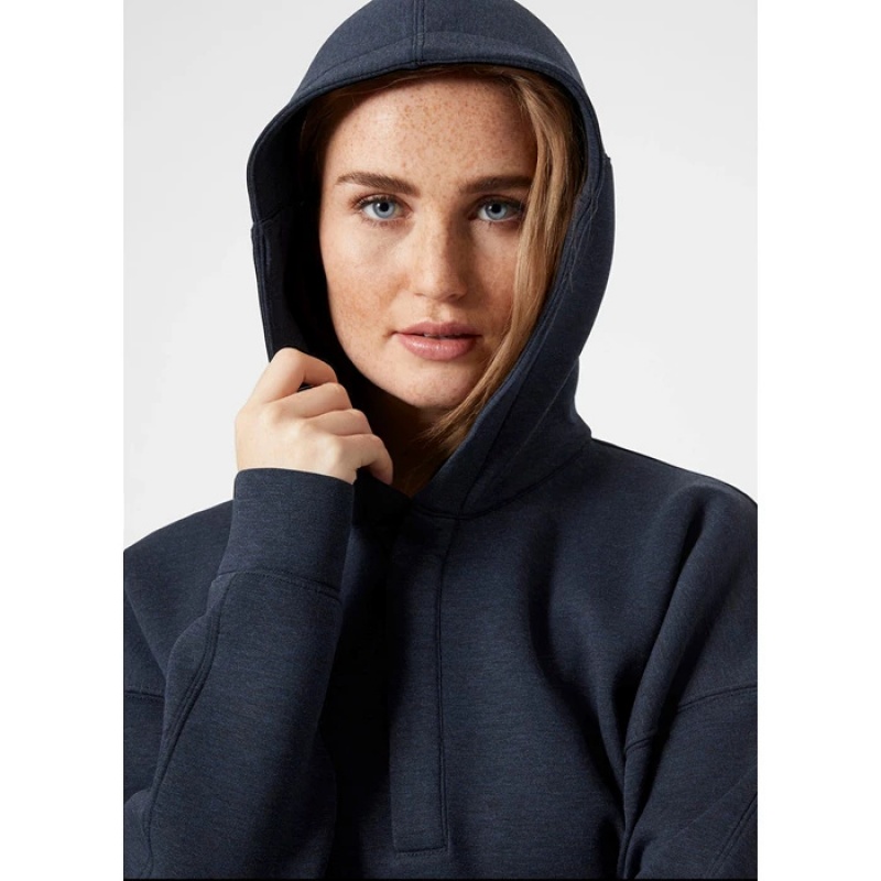 Női Helly Hansen W Rwbhooded Pulóverek Sötétkék | VXR-536790