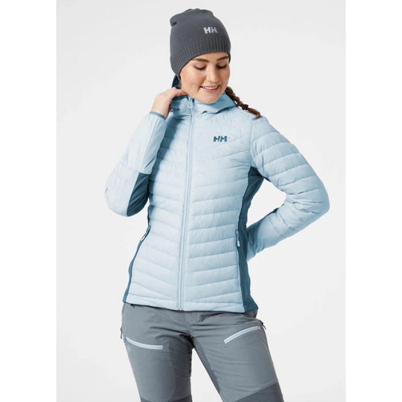 Női Helly Hansen W Verglas Csuklyás Hibrid Középrétegek Szürke Kék | AZY-358127