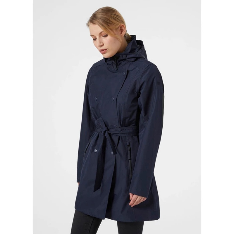 Női Helly Hansen W Welsey Ii Trench Alkalmi Dzsekik Sötétkék | XTG-629475